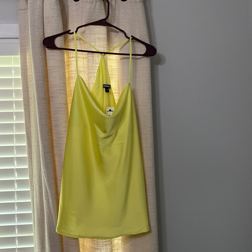 Brand New Express Yellow Racerback blouse